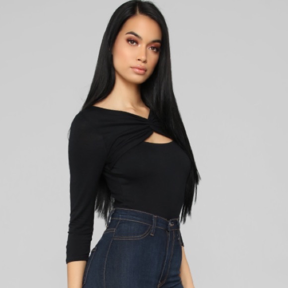 Black Open Chest Top - Picture 5 of 6